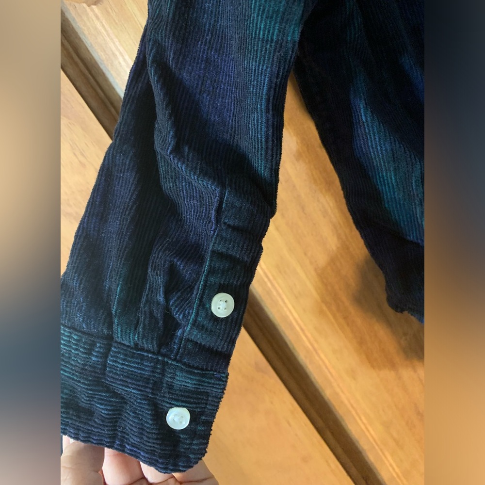 Ralph Lauren Kids Green and Blue Plaid Button Down Shirt - Picture 5 of 8